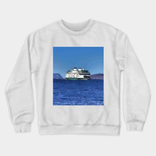 Ferryboat on Pudget Sound in Seattle Washington Crewneck Sweatshirt